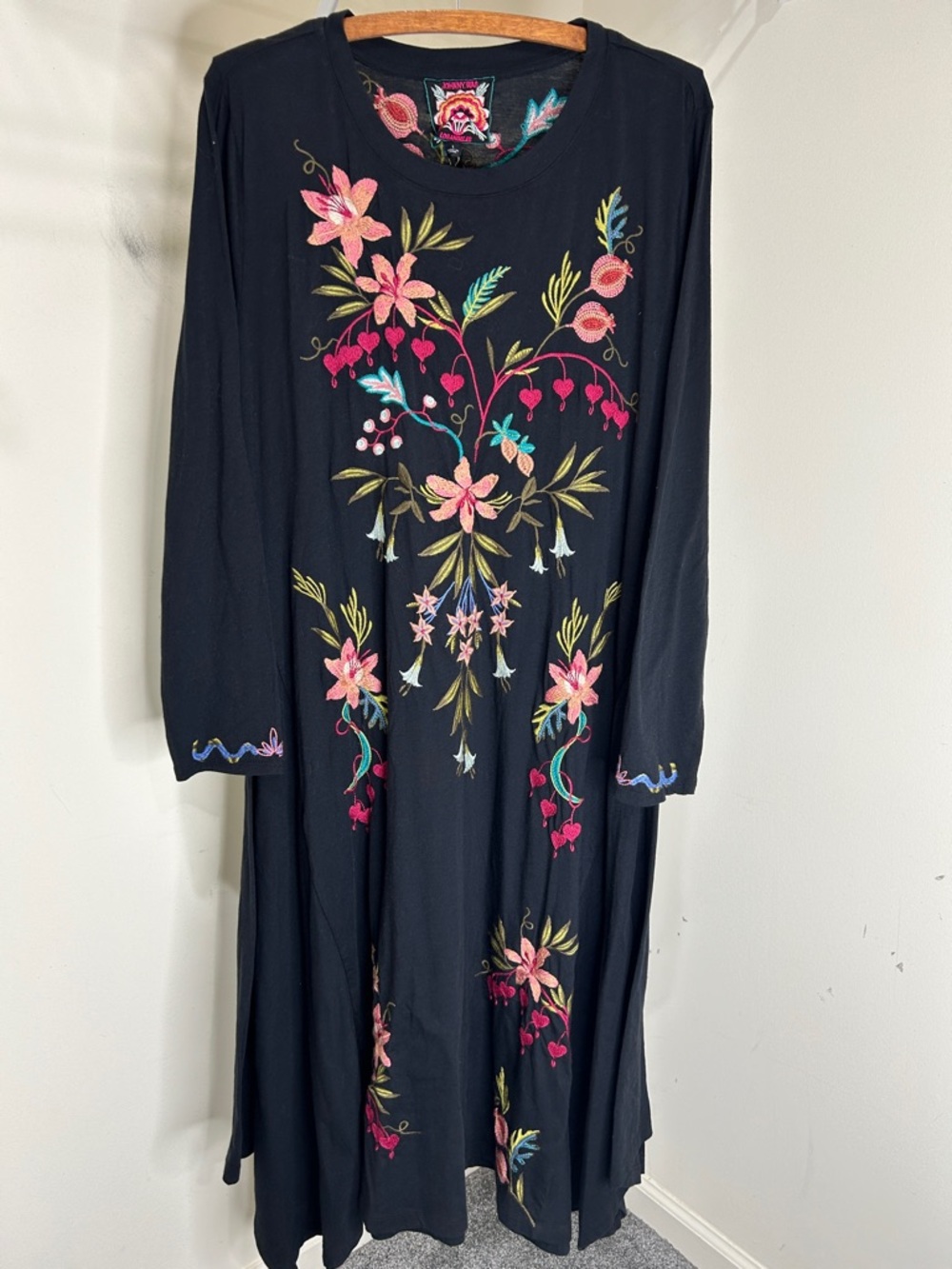 NWT JOHNNY WAS Amarylla Handkerchief Knit Dress Black Size Large - Picture 5 of 16